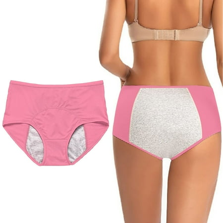 Tiqkatyck Womens Stretch Underwear Comfort Fit Brief Bikini or Thong Panties Lace High-Waist Cotton Underwear Briefs Seamless Underwear for Women Pink L