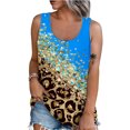 thumbnail image 4 of gakvbuo Summer Tank Tops For Women 2024 Casual Workout Shirts Scoop Neck Sleeveless U Neck Dolphin Hem Flowy Loose Fit Button Down Blouse Henley Tshirts Tunic Top, 4 of 7