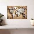 thumbnail image 2 of Elephant Stock Carved Wood World Map Wall Art - Horizontal Canvas Wall Art - Living Room Wall Decor - Map Canvas - Brown And White Decor - 12" x 8", 2 of 8