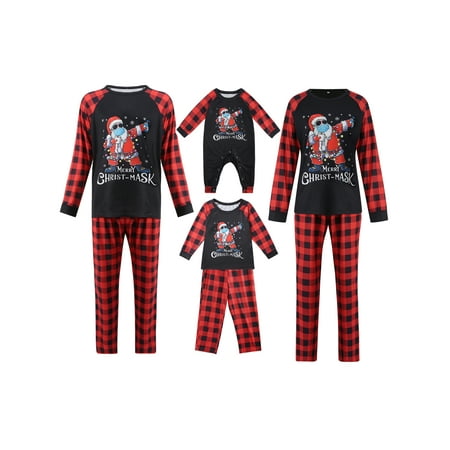 

AMILIEe Parent-Child Christmas Pajamas Set Kids Baby Long Sleeve Sleepsuit Nightwear Sleepwear