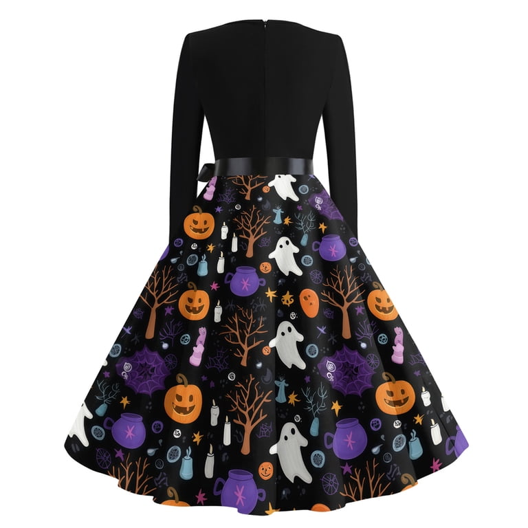 ghost party dresses Yuyamidu Ghost Short Sleeve Dresses for Women Halloween Holiday Dress  Pumpkin Party Dress Casual V Neck Dress Oversized Mid-Length Dress for  Women Plus Size XL