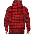 thumbnail image 7 of Salouo Red Black Houndstooth Pattern Men's Fall Hoodie Sweatshirt,Sport Hoodie with Pockets for Men Pullover Casual Hooded Sweatshirt-3X-Large, 7 of 7