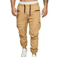 thumbnail image 6 of sususu Sweatpants For Men Lightweight,Men's Outdoor Casual Drawstring Elastic Waist Woven Work Pants for Sports and Daily Wear,Yellow,XXL, 6 of 6