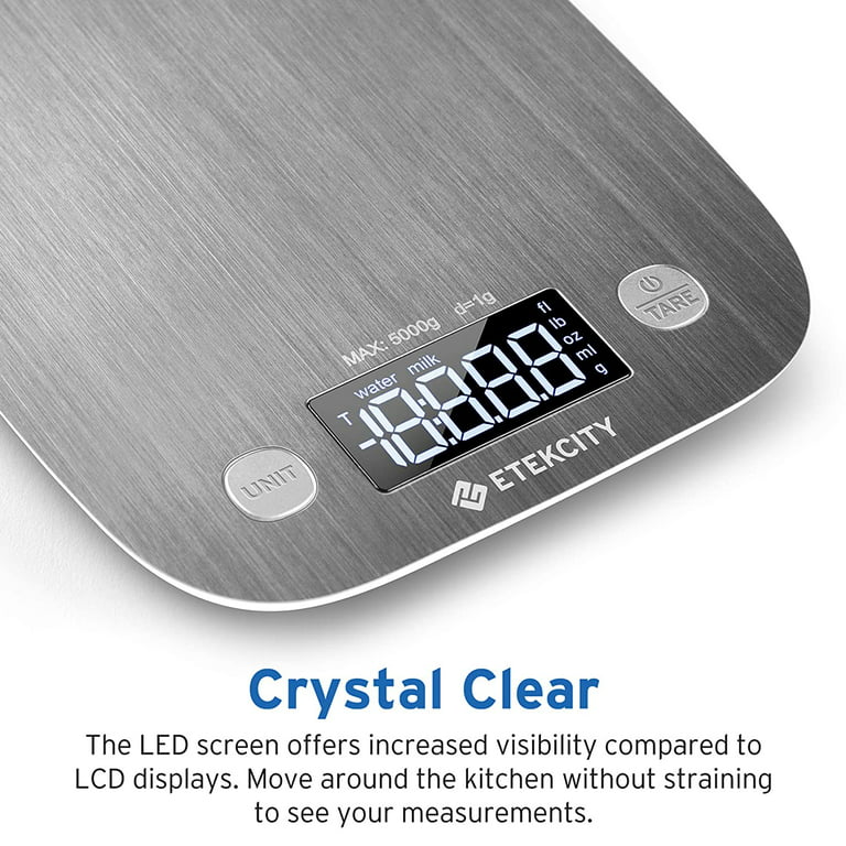 Etekcity Smart Food Nutrition Scale, 11 Pounds-Large, 304 Stainless Steel &  Smart Scale for Body Weight, FSA HSA Approved, Digital Bathroom Weighing
