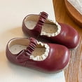 thumbnail image 6 of hengsof Girl's Solid Color Lace Trim Leather Shoes Adorable Versatile Soft Flat Casual Comfortable Slip Ons Fashionable Dress Shoes for Spring Summer, 6 of 9