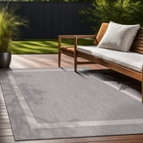 Beverly Rug Indoor Outdoor Area Rug, Synthetic, Washable, Gray and ...