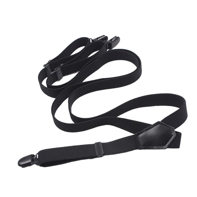 ZheElen Bretelles Réglables en Polyester Robuste Y Dos avec 3 Crochets Solides Clips Tenue Décontractée et Formelle Bretelles pour Hommes. Noir 110x2cm