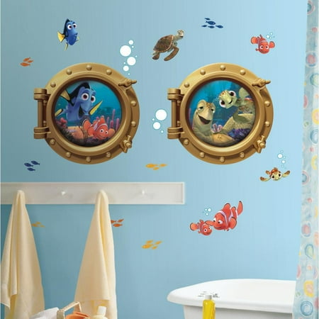 - Finding Nemo & Friends Porthole Giant Wall Decals Bathroom Stickers Disney Pixar Room Decor Mural