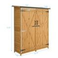 thumbnail image 3 of IVV 64inch Outdoor Storage Cabinet, Wood Garden Shed, Outside Tool Shed, Vertical Organizer Cabinet with Double Lockable Doors for Outside, Garden and Yard, Natural and Green, 3 of 9