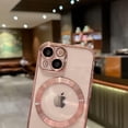 thumbnail image 3 of for iPhone 13 Mini Case Magnetic Clear with Camera Lens Protector Full Protection MagSafe Electroplated Luxury Silicone Shockproof Protective Case Cover 5.4 Inch - Pink, 3 of 6