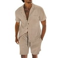 thumbnail image 1 of Camisetas de Verano Casuales de los Hombres, Pantalones Cortos de Manga Corta de la Solapa para la Playa, las Vacaciones Y la Ropa Deportiva Casual, 1 of 8