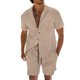 thumbnail image 1 of Camisetas de Verano Casuales de los Hombres, Pantalones Cortos de Manga Corta de la Solapa para la Playa, las Vacaciones Y la Ropa Deportiva Casual, 1 of 8