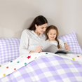 thumbnail image 4 of jejeloiu Geometric Checkered Bedding Comforter Set 7-Piece,Geometric Aesthetic King Bedding Sets,White Purple Bed Sheets For Child,Lightweight Room Decor Reversible, 4 of 8