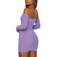 thumbnail image 5 of Douhoow Summer Women Long Sleeve Mini Dresses Fashion Halter Neck Slim Fit Dress, 5 of 8