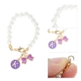 thumbnail image 4 of Unique Bargains 1 Pc Pearl Chain Bow Letter K Water Cup Pendant for Travelling Purple Alloy, 4 of 5