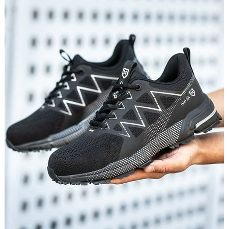 Mens Steel Toe Shoes Lightweight Work Sneakers Breathable Safety Shoes for Industrial Coustruction