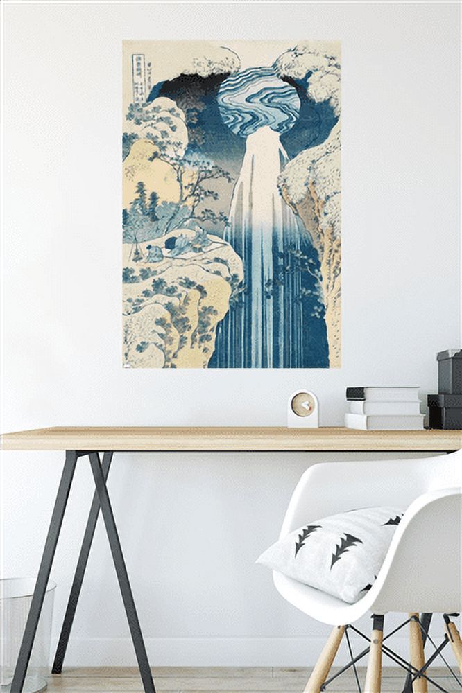 The Amida Waterfall in the Far Reaches of the Kisokaido Road Wall Poster, 22.375" x 34"
