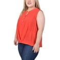 thumbnail image 2 of NY Collection Plus Size Sleeveless Blouse With Eyelet Insets, 2 of 4
