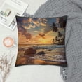 thumbnail image 2 of Orinice Sunset Palm Trees Graphic Decorative Cushion Throw Pillow Cover Pillow Case Summer Pillowcase 1PC 18x18in, 2 of 5