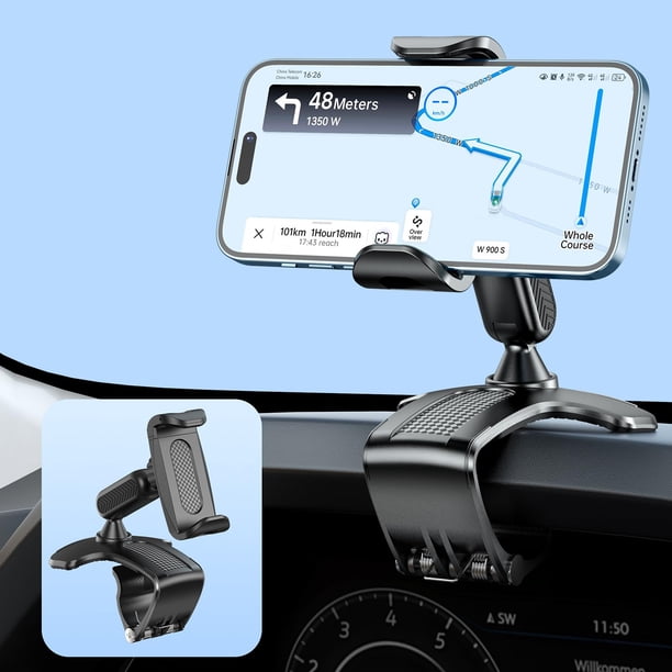 Soporte para teléfono de coche NADRQQE, multifuncional, rotación de 360°, negro