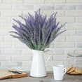 thumbnail image 4 of 20 Bundles Artificial Fall Flowers Outdoor Fall Decor Artificial Lavender Fake Plastic Plants UV Resistant Faux Plants Flowers Fall Autumn Thanksgiving Decorations Indoor Home Garden(Orange), 4 of 5