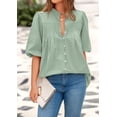 thumbnail image 3 of Blusa PRETTYGARDEN para mujer, verano 2025, manga corta, cuello en V, 3 of 9