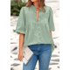 thumbnail image 3 of Blusa PRETTYGARDEN para mujer, verano 2025, manga corta, cuello en V, 3 of 9