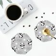 thumbnail image 5 of Pofeuu PandasBetween Clouds and Stars Print Leather Coasters Set of 6, Round Cups Mugs Mat Pad for Home Kitchen Heat Resistant Drink Coasters,Octagon, 5 of 7