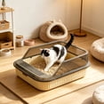 thumbnail image 2 of Njoeus Kitten or Small Litter Box,Semi Enclosed Pet Box with Shovel,for Kittens Poop Basin Brings Spray-Proof Design,and Easy Cleanup for Indoor Cat Supplies, 2 of 6
