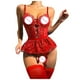 thumbnail image 3 of Gibobby Lencería sexy Conjunto de lencería para mujer Bralette de encaje y conjunto de panty Lencería de encaje con tiras Lencería sexy(Rojo XL), 3 of 5