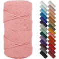 thumbnail image 1 of HSHDLDF Pink Macrame Cord 3mm x 109yards, Colored Macrame Rope, 3 Strand Twisted Cotton Rope Macrame Yarn, Colorful Cotton Craft Cord for Wall Hanging, Plant Hangers, Crafts, Knitting, 1 of 7
