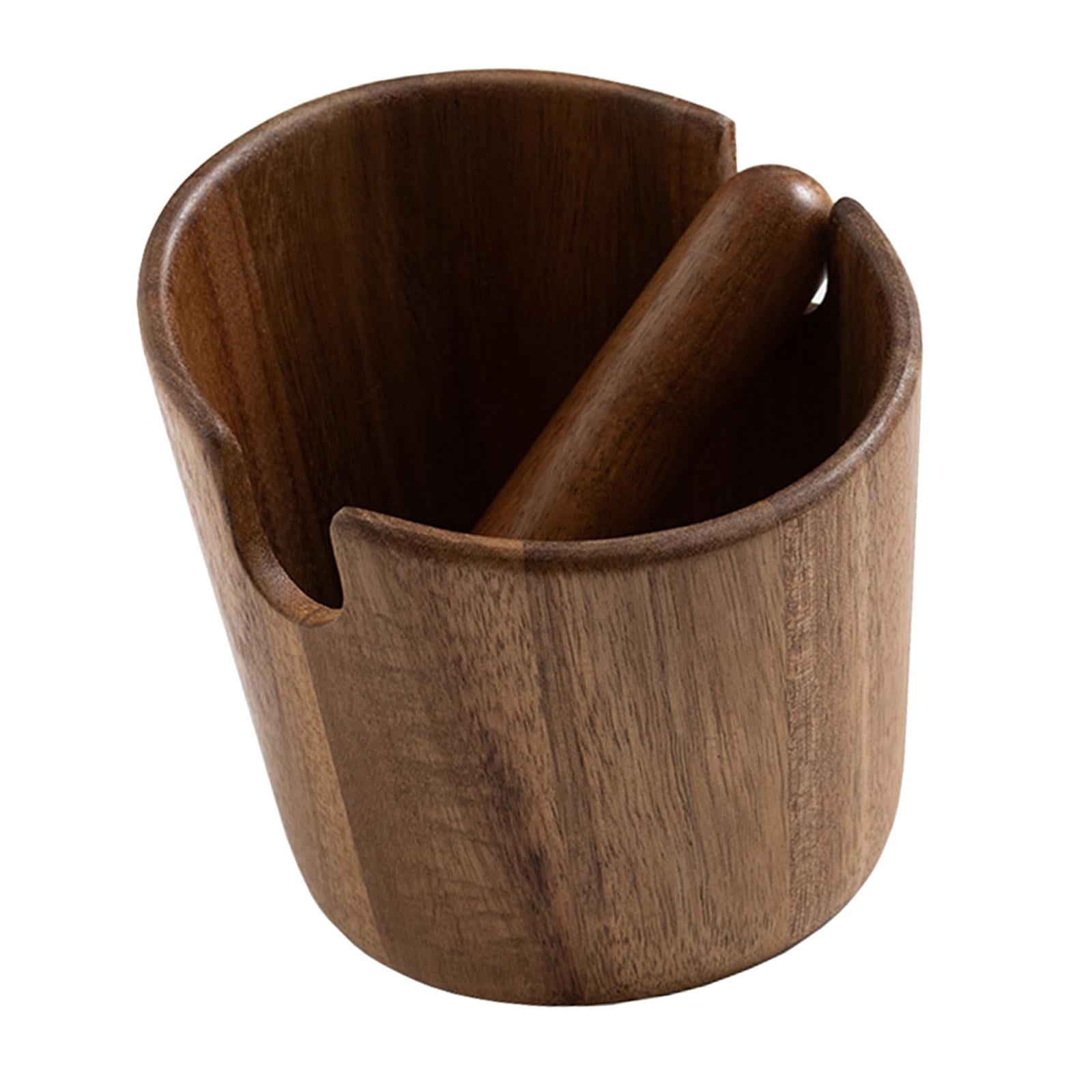 Espresso Knock Bin with Removable Knock Bar,Wooden Coffee Grounds
