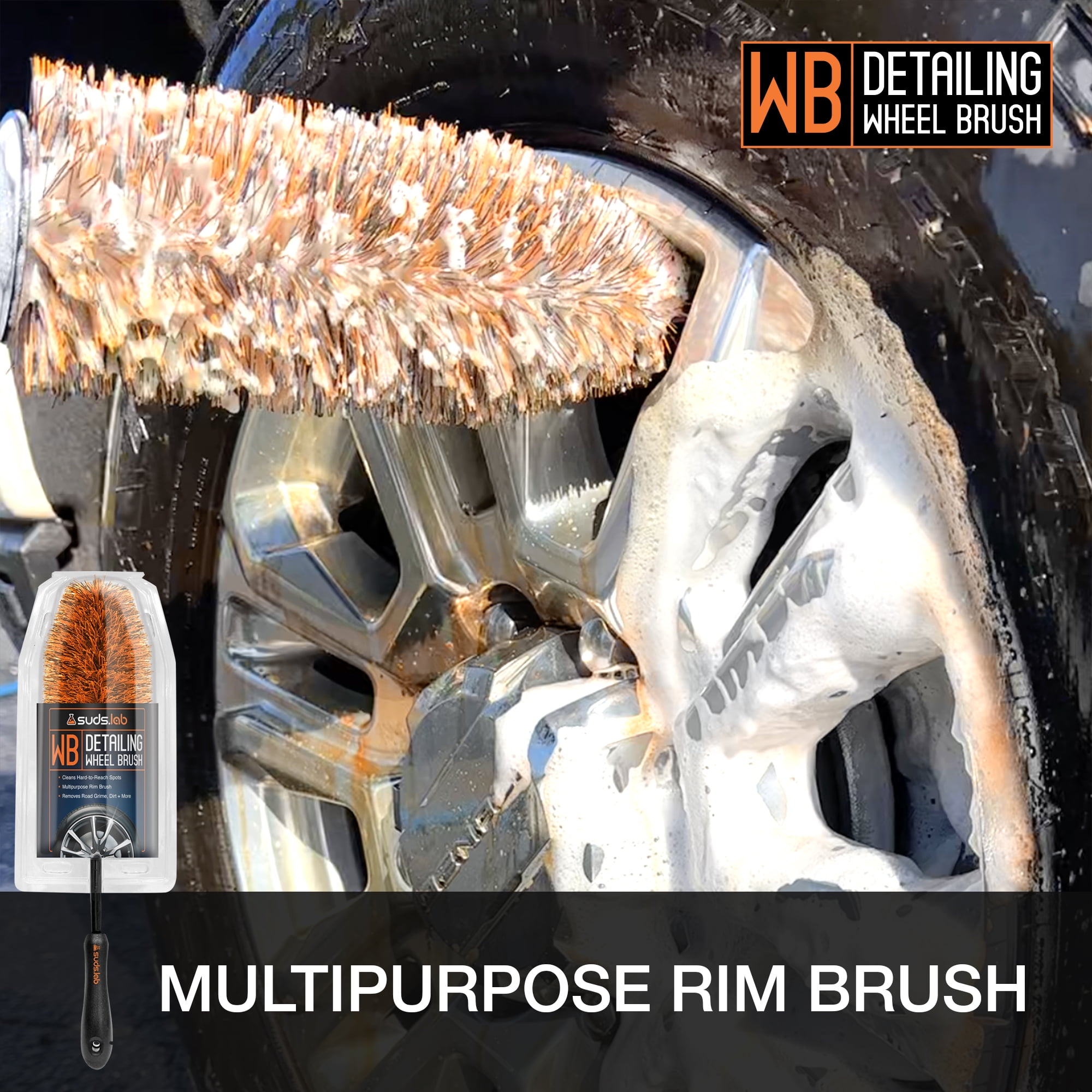 Suds Lab Multipurpose Rim and Wheel Brush - Scratch-Free Cleaning Brush, 1 Total Count
