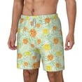 thumbnail image 2 of Uemuo Tree Palms Lemon Pattern Mens Swim Trunks Quick Dry Board Shorts with Mesh Lining, Stretch Beach Shorts Quick Dry No-Chafing Board Shorts-X-Large, 2 of 9