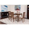 thumbnail image 2 of Flash Furniture Clayton 5 Piece Walnut Wood Dining Table Set with Glass Top and Rail Back Wood Dining Chairs - Padded Seats, 2 of 2