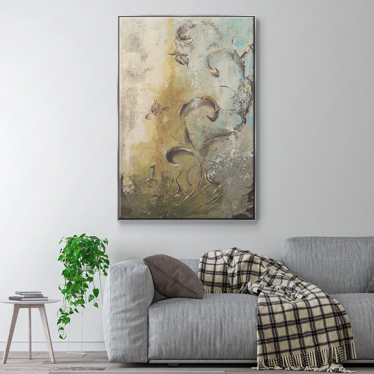 Enchanted Garden I Framed Premium Gallery Wrapped Canvas - Ready to Hang - 25 x 37 - Silver Floating Frame