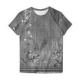 thumbnail image 4 of Itsame Short Shirt Sleeved Tops for Womens Round Neck T-Shirt Blouses Gray Size M, 4 of 4