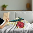 thumbnail image 3 of Hello Soft Flannel Fleece Throw Blanket, Tropical Hello from Hawaiian Island Ramphastidae Toucan Bird with Hibiscus Flower, Cozy Plush for Indoor and Outdoor Use, 70" x 90", Multicolor, by Ambesonne, 3 of 5