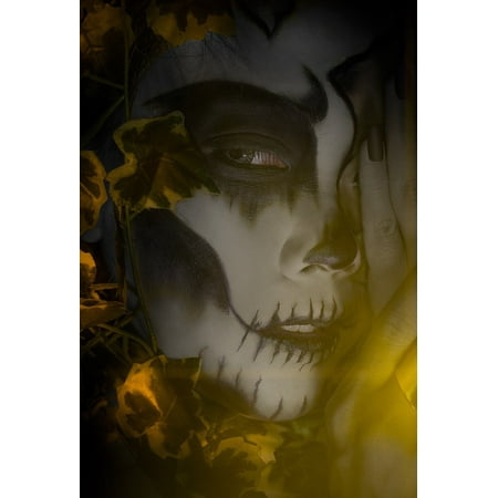 Canvas Print Skull Face Makeup H Horror Digital Imaging Stretched Canvas 10 x 14