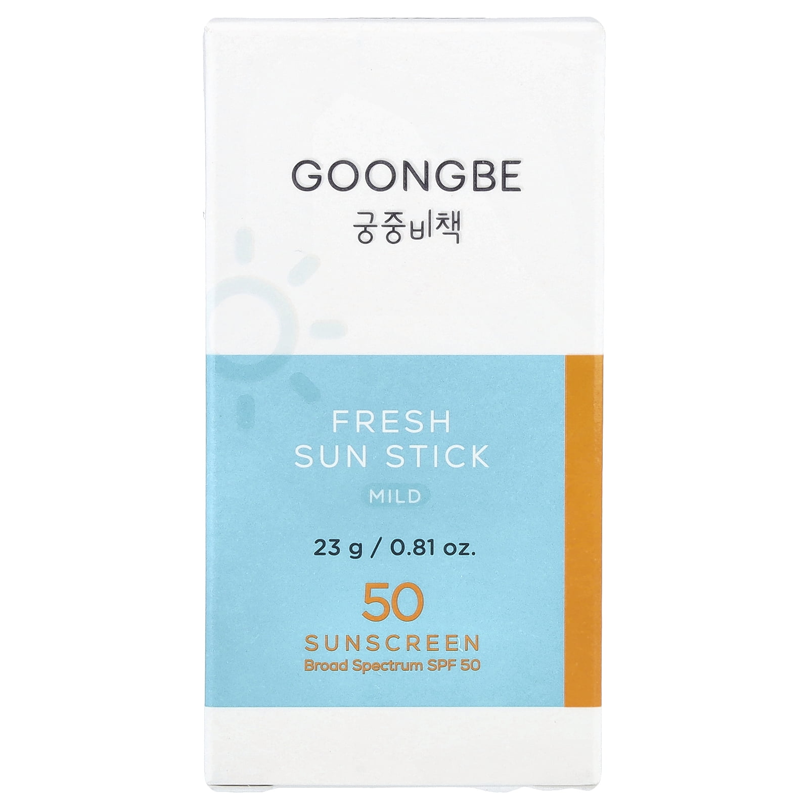 Goongbe Fresh Sun Stick Sunscreen, Mild, SPF 50, 0.81 oz (23 g)