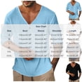 thumbnail image 3 of Men Fall Blouse Mineart Men Long Sleeve Henley Shirts Tops Loose V Neck Cotton Linen Casual Solid Color Shirts Lightweight Everyday Tops for Summer Fall Outdoor, 3 of 5