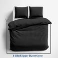 thumbnail image 2 of 3 Sided Zipper Duvet Cover Set King Size - Unique Design Microfiber Duvet Cover Set with 3 Sided Zipper Closure, 3 PCS King Size Duvet Cover (90"x104") & 2 Pillow Cases(20"x36"), Black, 2 of 7