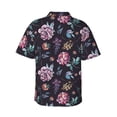 thumbnail image 4 of Xecao Roses Flowers print Hawaiian shirt - a stylish short-sleeve button-down for men, perfect for casual beach and tropical outings., 4 of 9