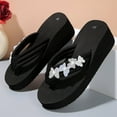 thumbnail image 2 of Wovix Slippers For Women Comfy Platform Thong Shoes Trendy Beach Shoes Lightweight Cushion Sandals Indoor Outdoor Shoes Black 37, 2 of 8