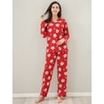 thumbnail image 4 of Richie House Women's Knit Flannel Pajama Sleepwear Set with Pants RHW2843, 4 of 7