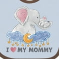 thumbnail image 4 of Inktastic I Love My Mommy Cute Elephants with Moon and Stars Boys or Girls Baby Bib, 4 of 4