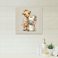 thumbnail image 2 of Designart Giraffe Building A Tower Of Toilet Paper Canvas Wall Art, 2 of 5
