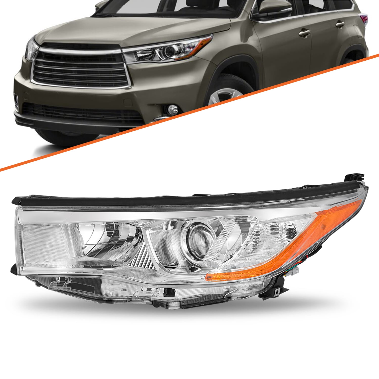 For 2014 2015 2016 Toyota Highlander Right Passenger Headlight Assembly Headlamp