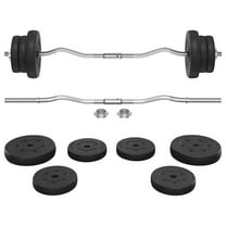 WSSYzyzf Olympic Barbell Set Weight Lifting Equipment Adjustable Curl Bar with Plates for Home Fitness