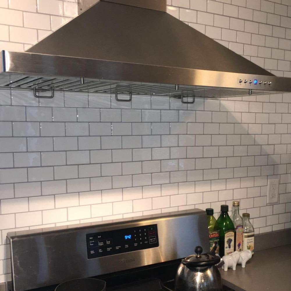 Art3d Peel and Stick Backsplash Tiles White Kitchen Backsplash Tiles in Subway Design(12" x 12" 10 Pieces)
